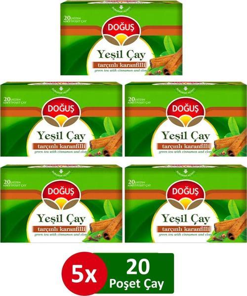 Tarçınlı Karanfilli Yeşil Çay 5 Adet 20'li