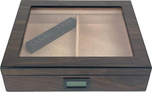 Vip Camlı Puro Saklama Kutusu/Humidor - Kahverengi
