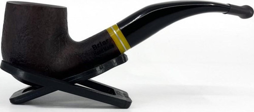 Bent Apple Briar (Gül Kökü) 9 mm Filtreli El Yapımı Pipo - Koyu Kahverengi 1744
