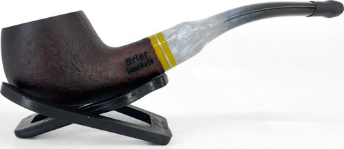 Half Bent Prince Briar (Gül Kökü) 9 mm Filtreli El Yapımı Pipo - Kahverengi 1741