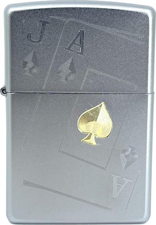 Spades Black Jack Dizayn Satin Chrome Çakmak