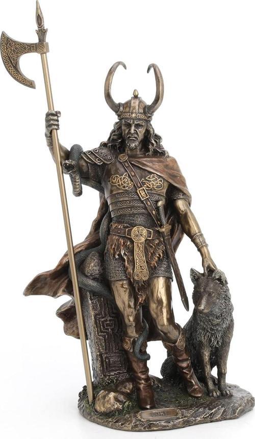 Bronz İskandinav Tanrısı Loki Kötülük ve Kurnazlık Tanrısı Heykel Biblo Ev Dekoru