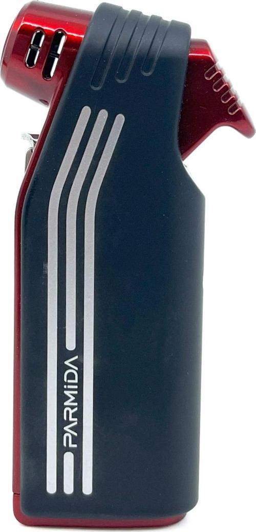 Tek Torch Jet Alev Pipo Çakmağı Dahili Pipo Kaşığı - Kırmızı/Siyah