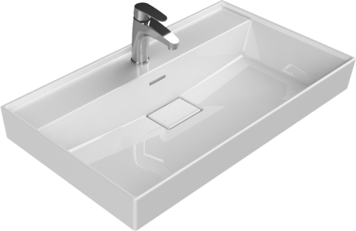 Cerastyle Turkuaz Sharp Etajerli Lavabo 80*48 Cm