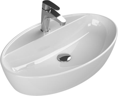 Cerastyle Turkuaz One Tezgah Üstü Lavabo 67*42 Cm (B Delıklı)