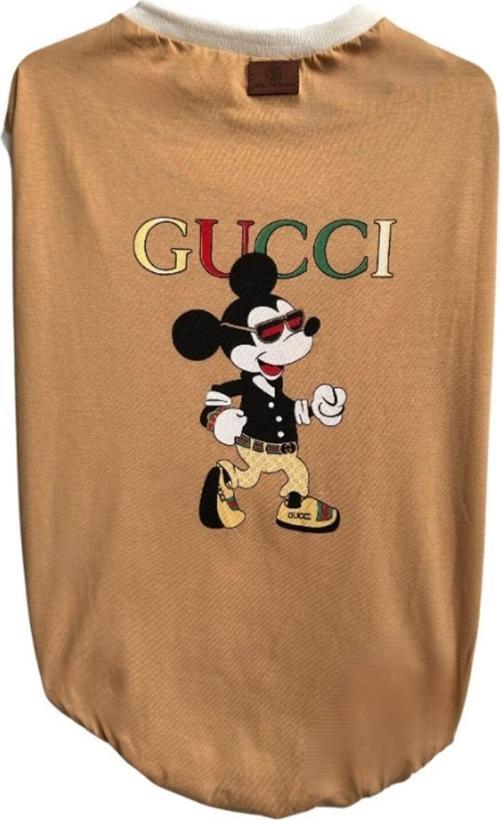 Orta Ve Büyük Irk Mickey Mouse Desenli Sütlü Kahve Köpek Kıyafeti Elbisesi