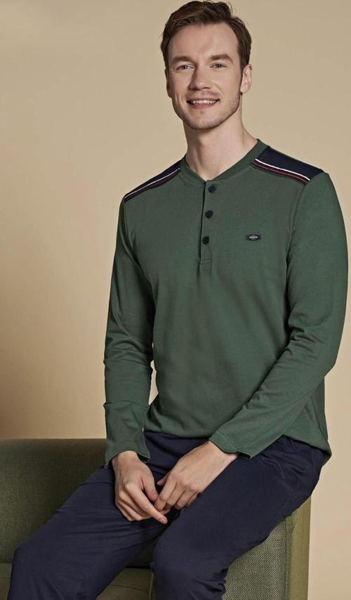 Büyük Beden Erkek Pijama Takımı 1521 Yeşil