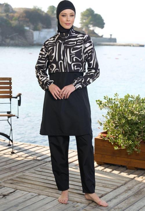 Paraşüt Tam Kapalı Tesettür Mayo 25975 Siyah