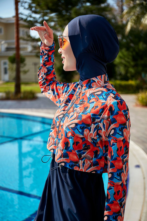 Tam Kapalı Tesettür Mayo R113 Batik