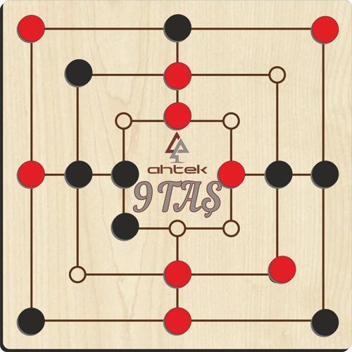 Ahşap 9 Taş Akıl, Zeka Ve Strateji Oyunu (dokuztaş, Dokuz Taş)