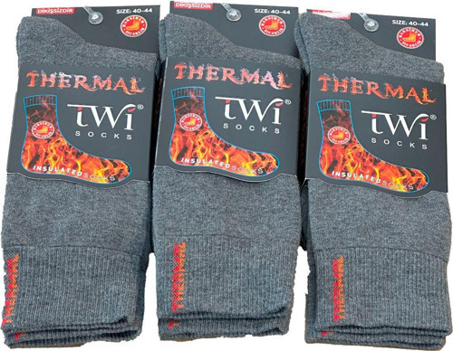 Unisex 40-44 Kışlık Termal Soket Çorap 3'Lü Paket Twi-01-3Lü Füme