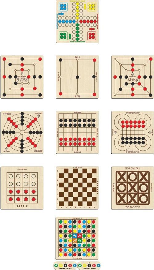 Ahşap Klasik Zeka Ve Strateji Oyun Seti 11 Li