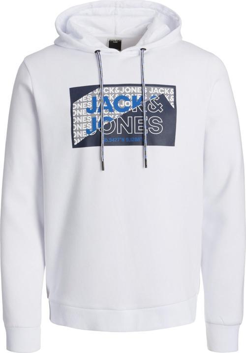 Jack Jones Logan Aw23 Sweat Hood Erkek Beyaz Sweatshirt 12242480-01