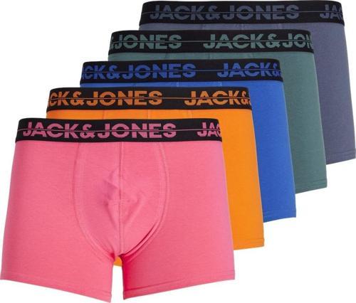 Jack Jones Jacseth Solıd Trunks 5 Pack Erkek Mavi Boxer 12251418-07