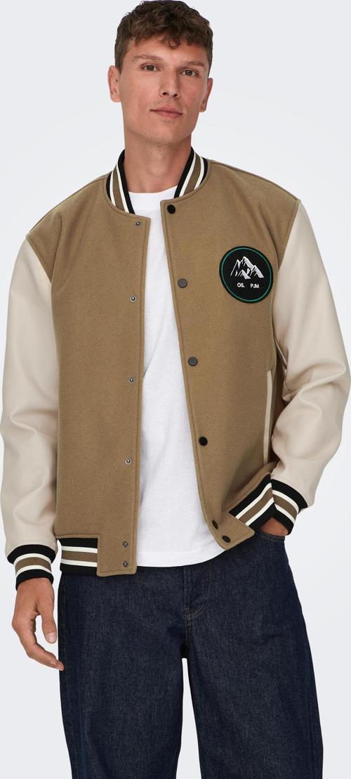 Onsjason Varsıty Jacket Otw Erkek Kahverengi Mont 22026189-15