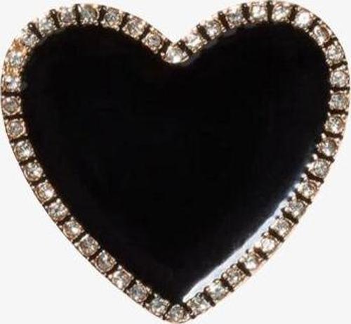 Black Heart With Gold Outline Unisex Renkli 10011084-1
