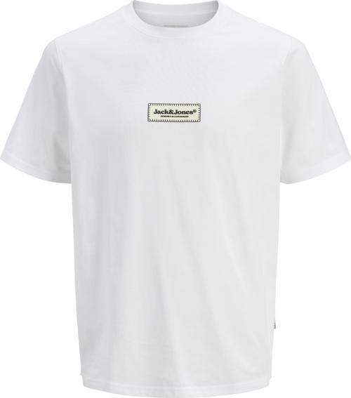 Jack Jones Jorsplıt Fakestıtch Brandıng Tee S Pls Erkek Beyaz Büyük Beden Tshirt 12278571-01