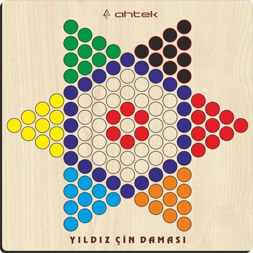 Ahşap Yıldız Çin Daması Zeka Ve Strateji Oyunu