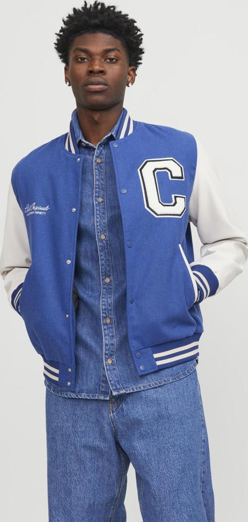 Jack Jones Jorcollege Wool Blend Bomber Noos Erkek Mavi Ceket 12241559-07