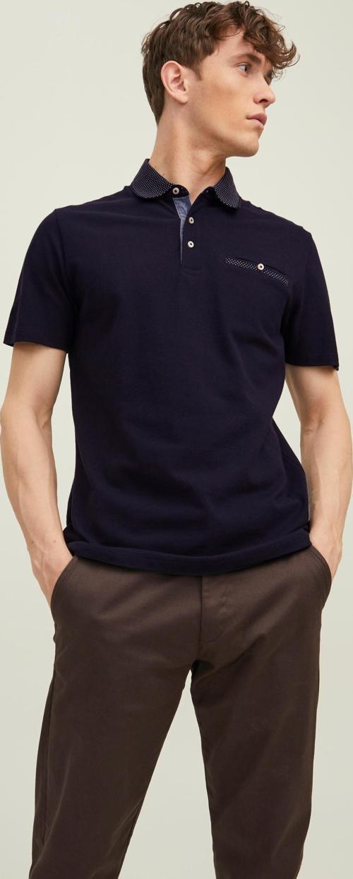 Jack Jones Blarmarco Ss Polo Erkek Lacivert Tshirt 12212604-04