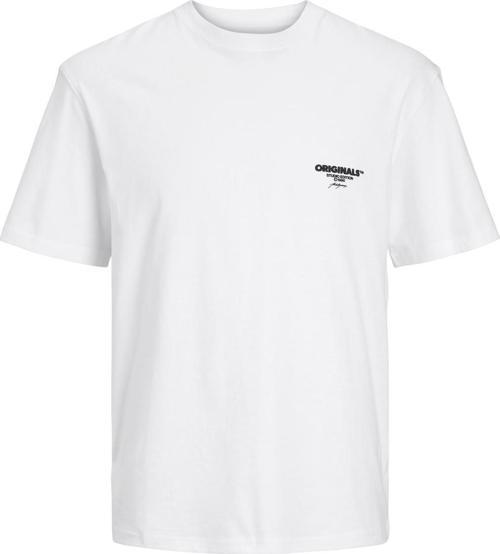 Jack Jones Jorbora Brandıng Tee Ss Crew Neck Blk Erkek Beyaz Tshirt 12256494-01