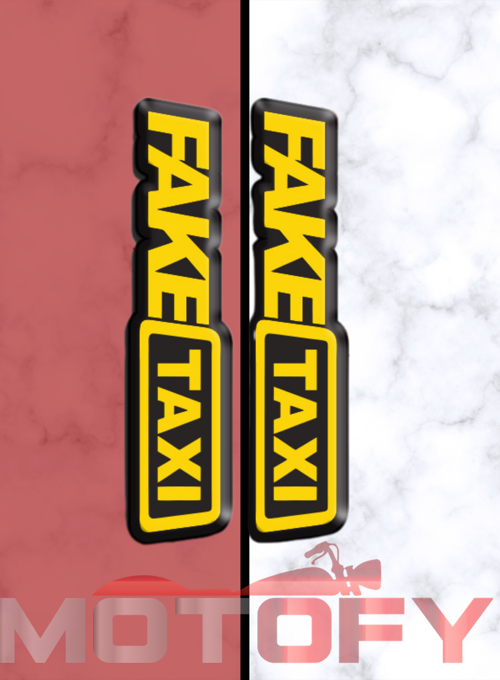 FAKE TAXI TASARIMLI ÖN MAŞA 3D KABARTMALI 2'Lİ DAMLA STİCKER 9x2 CM