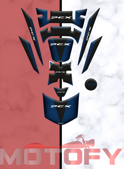 HONDA PCX 125 2018-2020 UYUMLU TANK PAD SET MAVİ SİYAH