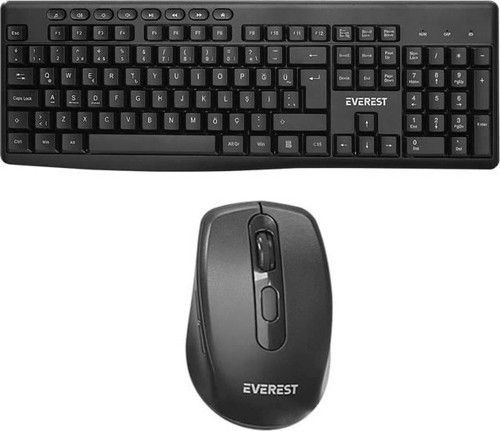 KM-719 Siyah 2in1 Kablosuz Q Multimedia Klavye + Mouse Set