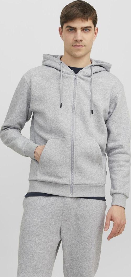 Jack Jones Jjebradley Sweat Zıp Hood Noos Erkek Gri Sweatshirt 12249342-05