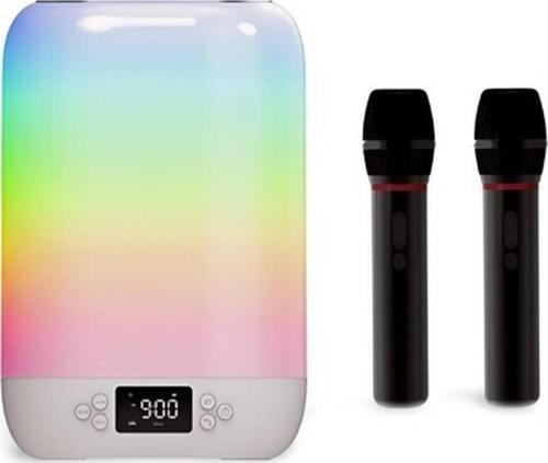 MS8K, Taşınabilir Kablosuz Speaker, Bluetooth Hoparlör, - Çift Mikrofon Karaoke, RGB Aydınlatma, Alarm Saat, Uyku Modlu Yüksek Ses Çözünürlüklük
