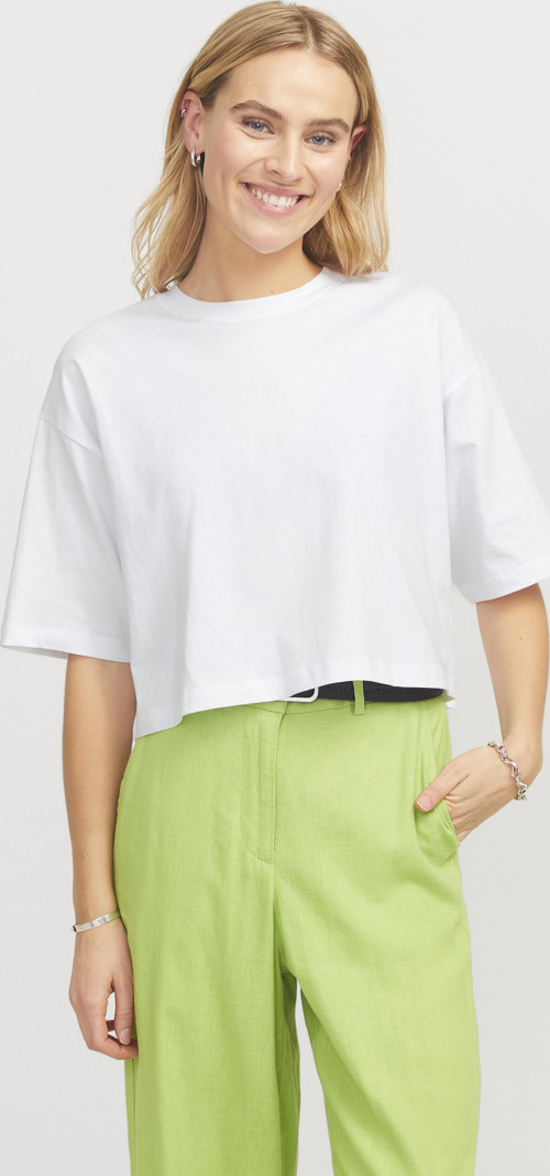 Jxandrea Loose Ss Cropped Tee Jrs Noos Kadin Beyaz Tshirt 12270673-01