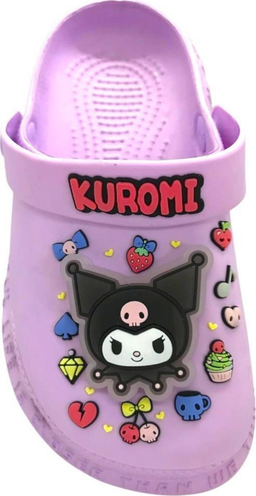 Kuromi Kız Çocuk Lila Kaymaz Taban Işıklı Terlik Havuz Plaj Sandaleti