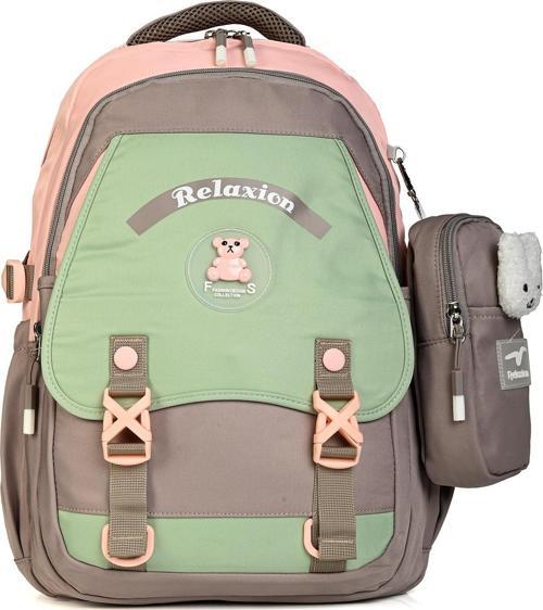 1511 Çok Gözlü Okul ve Günlük Sırt Çantası – Pelüş Aksesuarlı