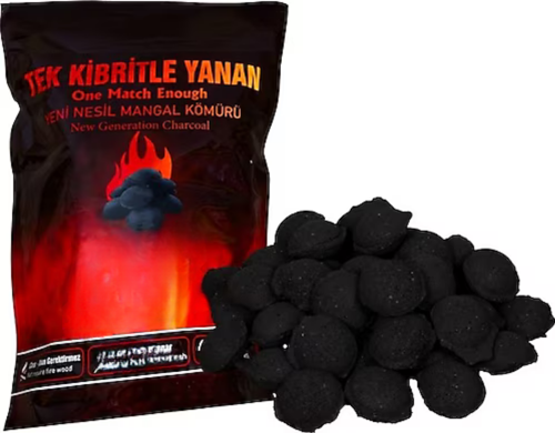 Büro Ev Ofis Yazlık Piknik Keyfi için 2KG Çabuk Tutuşan Trendy Mangal Kömürü