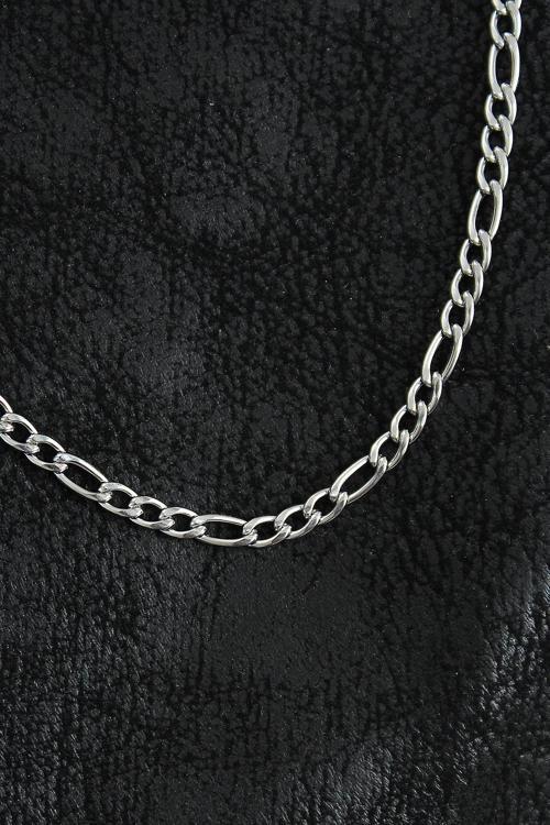 Bakımlı Erkek için Silver Çelik Klasik Figaro Zincir Stil Kolye