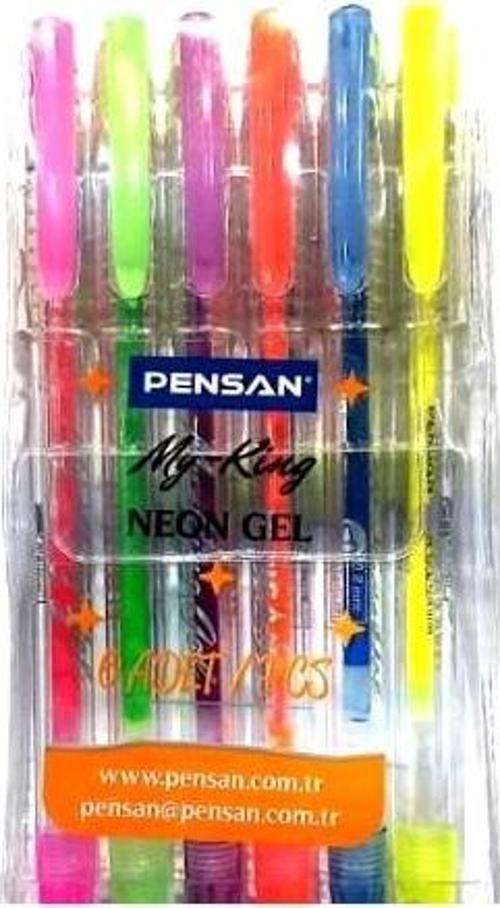 My-King Neon Fosforlu Jel Kalem Seti 6Lı