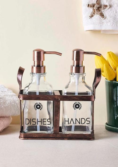 Rame Sıvı Sabunluk Seti - Retro Görünümlü - 2x500 ML
