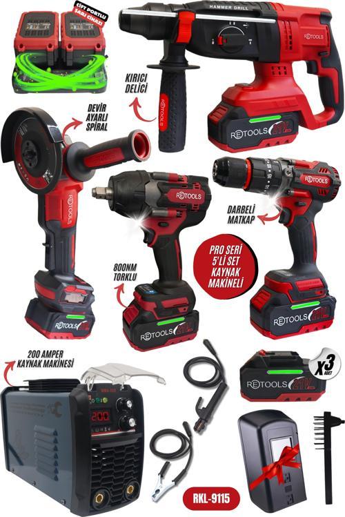 YENİ SERİ 5'Lİ SET 800NM TORK GÜCÜ! 200 AMPER KAYNAK MAKİNELİ