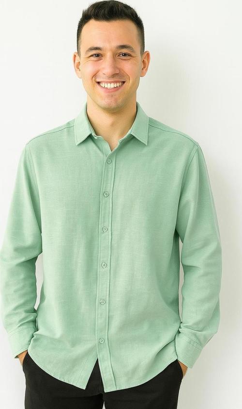 Huffa Erkek Pamuklu Müslin Uzun Kol Gömlek 7359