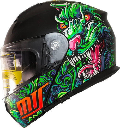 Motosiklet Çene Açılır Kask Güneş Vizörlü Ece 22.06 Sertifikalı New Motor Kaskı V2 Dragon