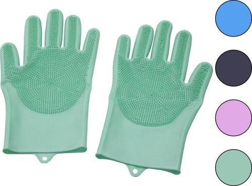 2PCS   RENKLİ SİLİKON   TIRTIRLI  BULAŞIK ELDİVENİ (2818)