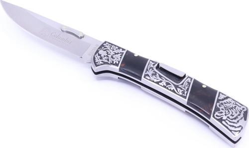 Reçine Kabzeli Kaplan İşlemeli Katlanabilir Çakı A3159-B