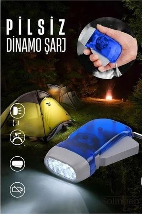ModaCar Kendinden Dinamo Şarjlı Pilsiz Acil Durum El Feneri Manuel Şarjlı El Feneri