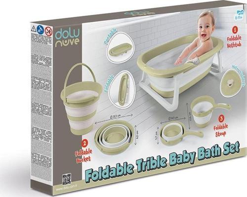 7272 Katlanabilir 3'lü Bebek Banyo Seti  Eco -Yeşil