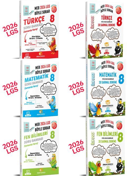 2026 LGS türkçe-matematik-fen soru bankası ve ilk doz denemeleri 6'lı seti sinan kuzucu