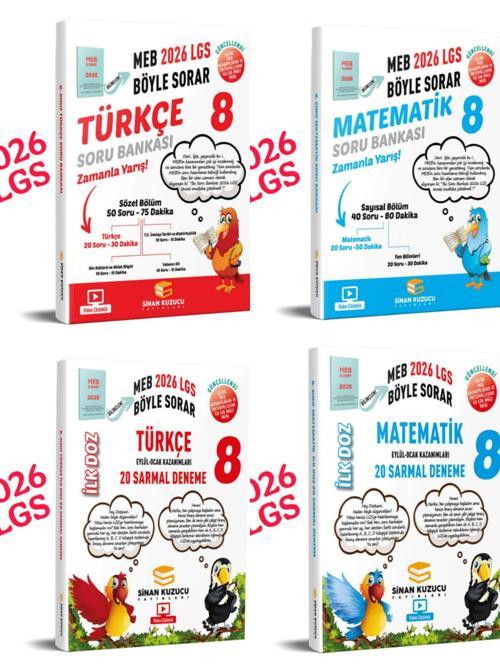2026 LGS türkçe matematik soru bankası ve ilk doz denemeleri 4'lü setidir sinan kuzucu