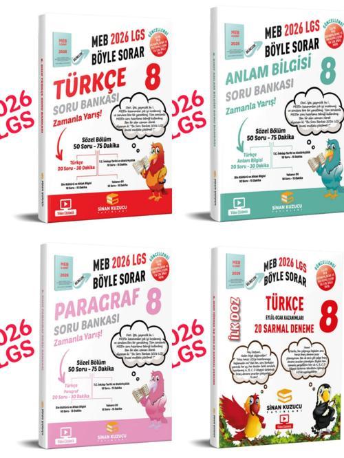 2026 LGS türkçe-anlam bilgisi-paragraf soru bankası ve türkçe ilk doz deneme 4'lü seti sinan kuzucu