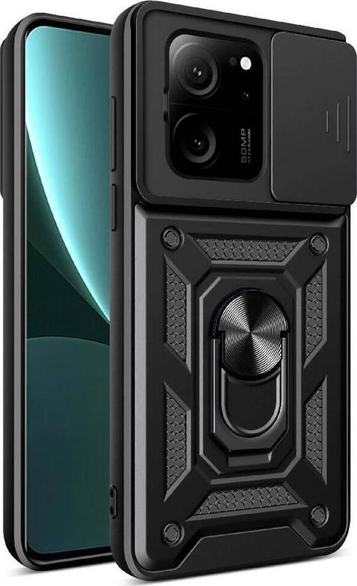 Xiaomi Mi 13T Pro Uyumlu Kamera Koruma Sürgülü Standlı Tank Kılıf