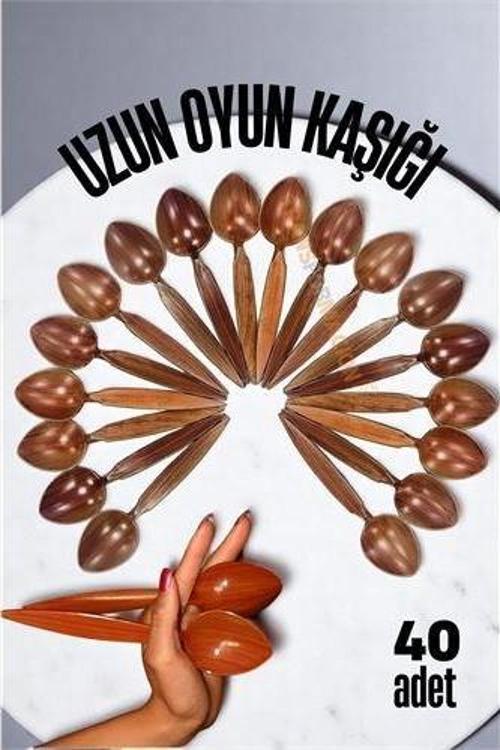 Uzun Oyun Kaşığı Halk Oyunu Kaşığı - Kına Kaşığı Uzun Saplı Zeybek Oyun Kaşığı 40 ADET