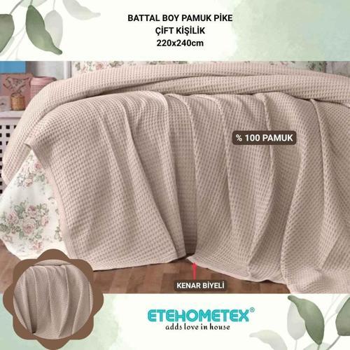 ETEHOMETEX HAVUZLU PİKE ÇİFT KİŞİLİK 220X240CM BEJ 8696474231656